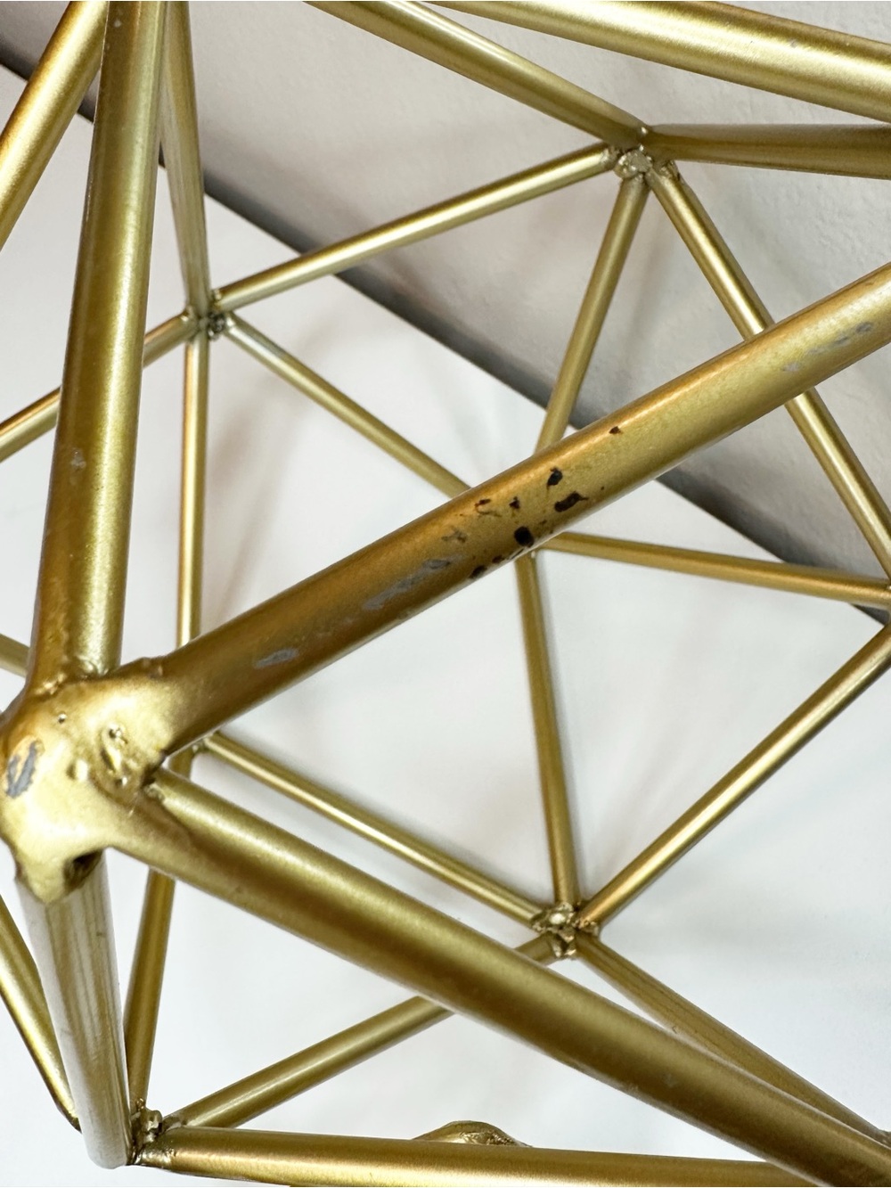 Gold Decorative Metal Geometric Sphere Accent - Gold - Picture 7 of 7